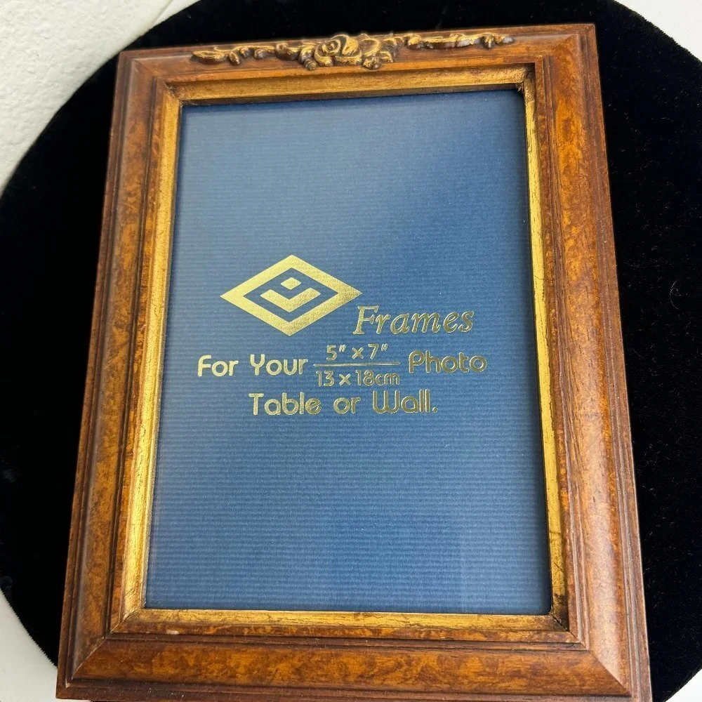 Vintage Wooden Frame with Rose